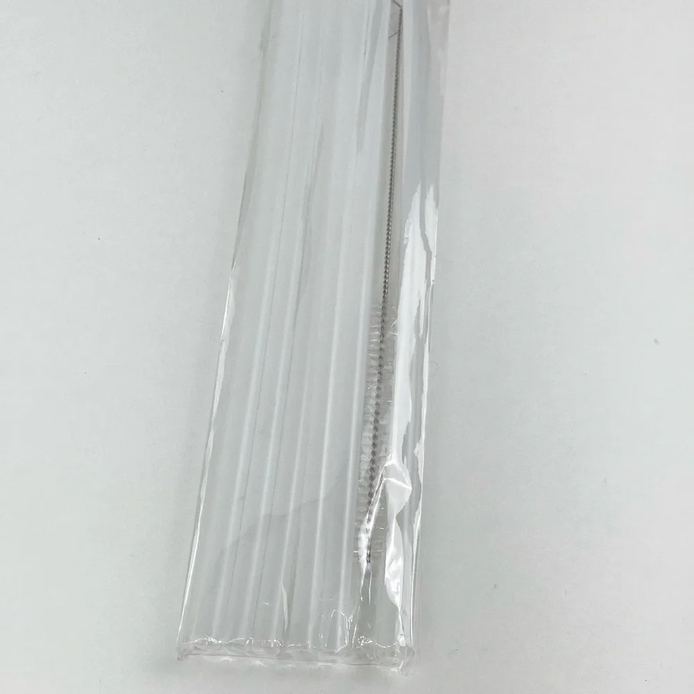 Reusable Clear Straws with Cleaning Brush